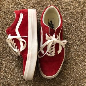 Red Old Skool Vans- size 7 men’s/8.5 women’s